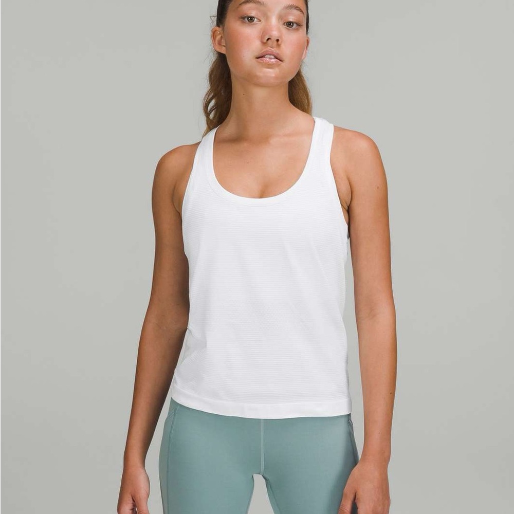 Like New White Lululemon Swiftly Tank Top- Waist Length